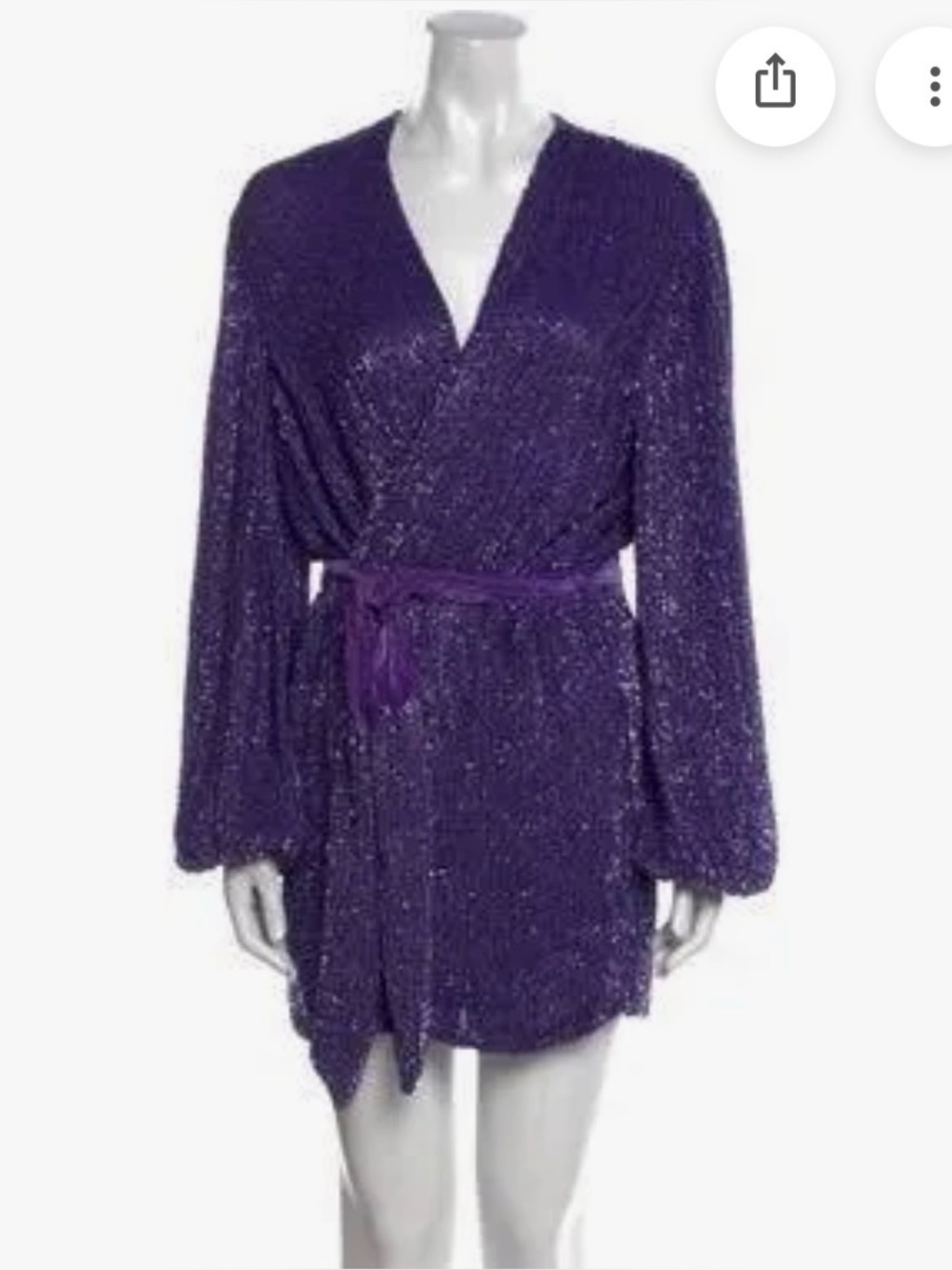 Purple Retrofete Sparkle Wrap Mini Dress